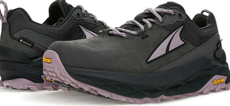 Altra Womens Olympus 5 Hike Low GTX Trail Shoes - Gray-Black