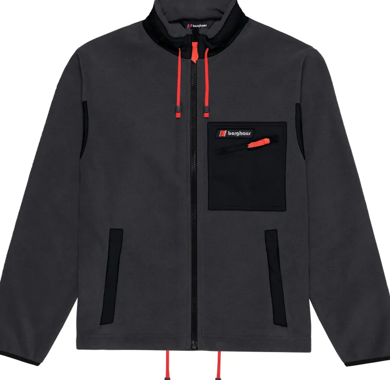 Berghaus Unisex Ascent 91 Fleece Jacket - AU Grey Pinstripe-Jet Black