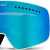 BLOC Fifty-Five Goggle - Matt White-Blue Mirror Lens-Powder Lens