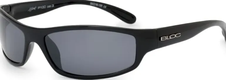 BLOC Hornet Sunglasses - Shiny Black-Polarised Grey