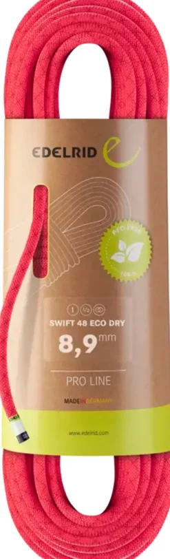 Edelrid Swift 48 Eco Dry 8.9mm x 60m Climbing Rope - Pink