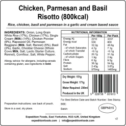 Expedition Foods Chicken Parmesan and Basil Risotto - 800kcal