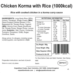 Expedition Foods Chicken Korma with Rice - 1000kcal