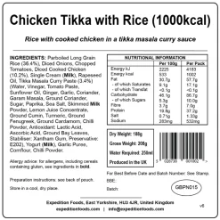 Expedition Foods Chicken Tikka with Rice - 1000kcal