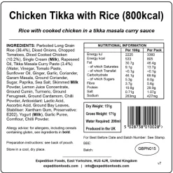 Expedition Foods Chicken Tikka with Rice - 800kcal