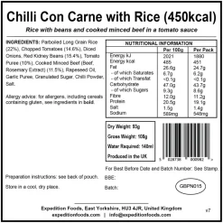 Expedition Foods Chilli Con Carne with Rice - 450kcal