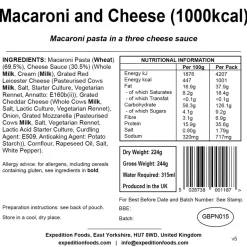 Expedition Foods Macaroni and Cheese - 1000kcal