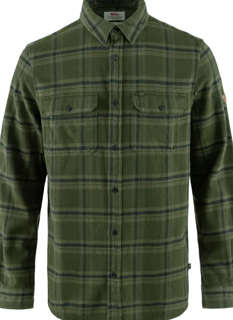 Fjallraven Mens Ovik Heavy Flannel Shirt - Deep Forest-Laurel Green