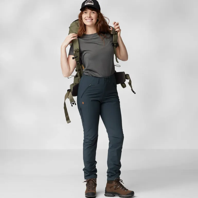 Fjallraven Womens Abisko Trail Stretch Trousers - Dark Navy