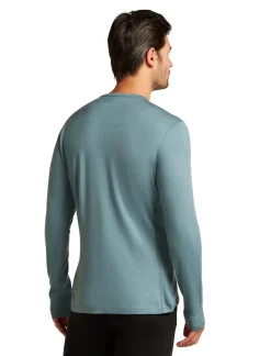 Icebreaker Mens 200 Oasis Long Sleeved Crewe Top - Blue Ash
