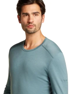 Icebreaker Mens 200 Oasis Long Sleeved Crewe Top - Blue Ash