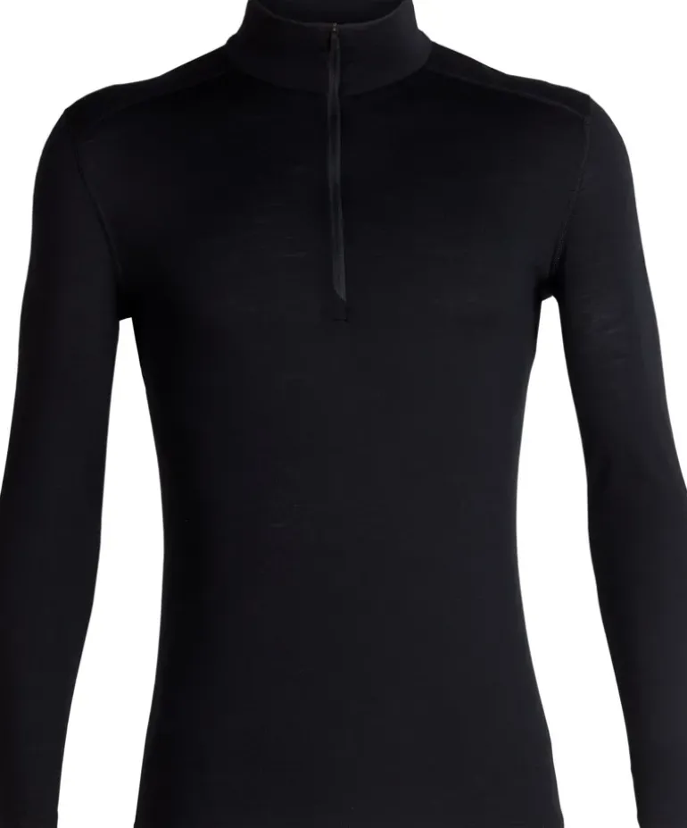 Icebreaker Mens 200 Oasis LS Half Zip Top - Black