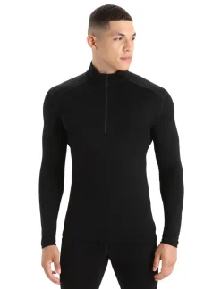Icebreaker Mens 260 Tech LS Half Zip Top - Black