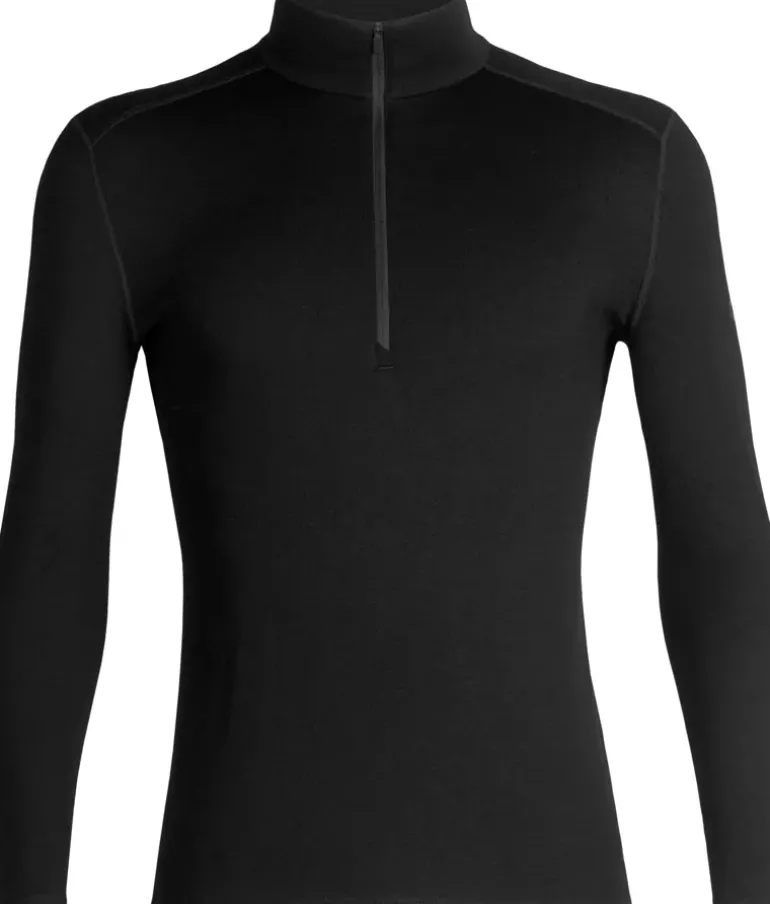 Icebreaker Mens 260 Tech LS Half Zip Top - Black