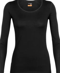 Icebreaker Womens 200 Oasis LS Scoop Tee - Black
