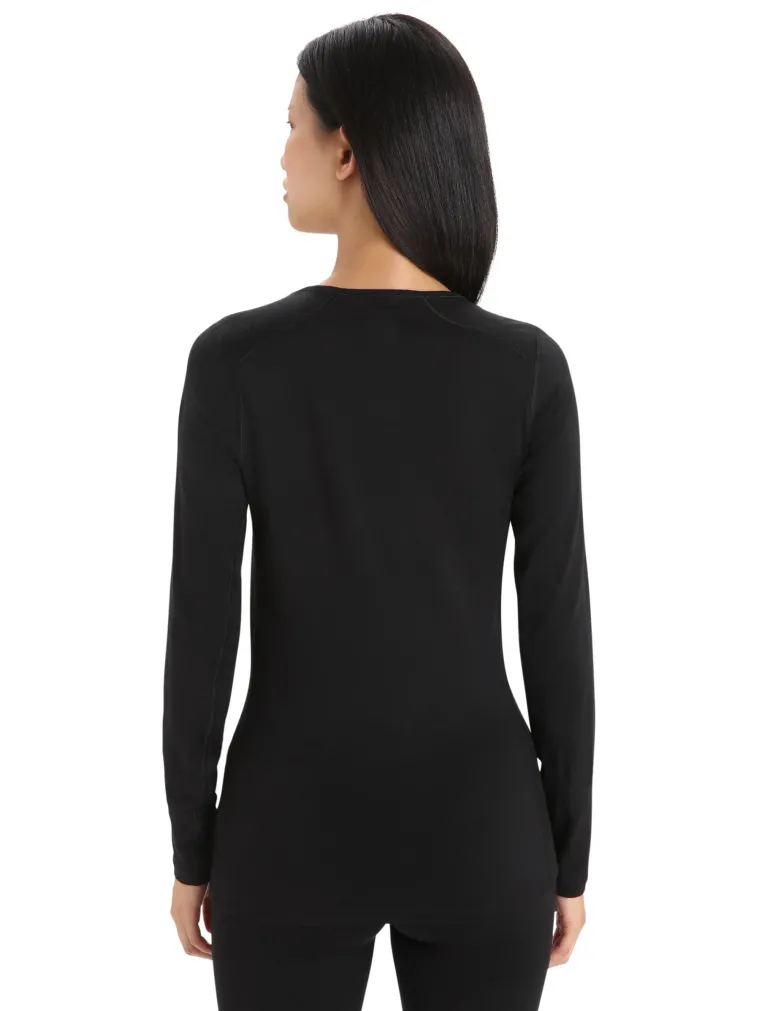 Icebreaker Womens 200 Oasis LS Scoop Tee - Black