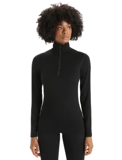 Icebreaker Womens 200 Oasis LS Half Zip Top - Black