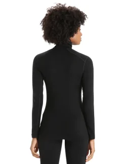 Icebreaker Womens 200 Oasis LS Half Zip Top - Black