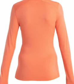 Icebreaker Womens 200 Oasis LS Crewe Top - Tang
