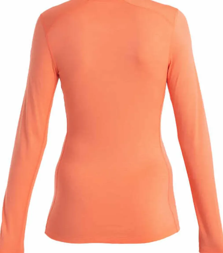 Icebreaker Womens 200 Oasis LS Crewe Top - Tang