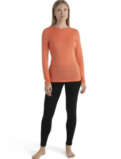 Icebreaker Womens 200 Oasis LS Crewe Top - Tang