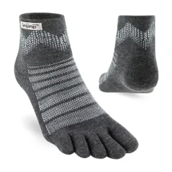 Injinji Unisex Outdoor Midweight Merino Mini Crew Toe Socks - Slate