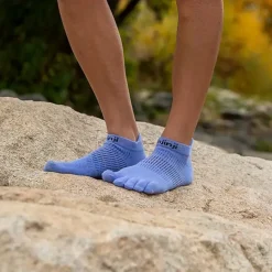 Injinji Womens Run Lightweight No Show Toe Socks - Bluebell