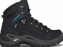 Lowa Womens Renegade GTX Mid S Boots - Narrow Width - Asphalt-Turquoise