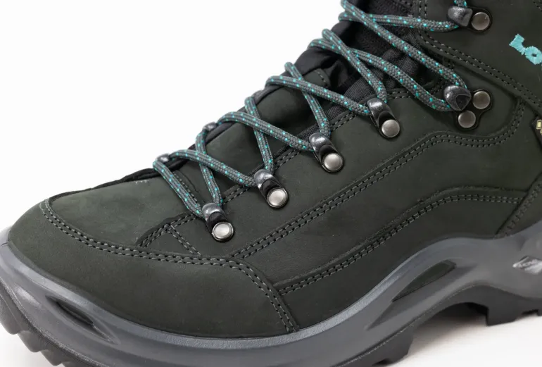 Lowa Womens Renegade GTX Mid S Boots - Narrow Width - Asphalt-Turquoise
