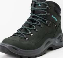 Lowa Womens Renegade GTX Mid S Boots - Narrow Width - Asphalt-Turquoise