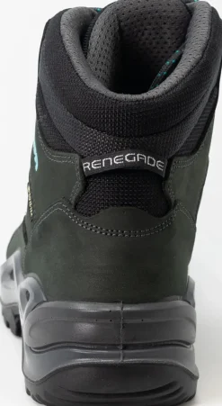 Lowa Womens Renegade GTX Mid S Boots - Narrow Width - Asphalt-Turquoise