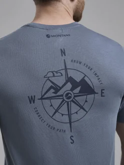 Montane Mens Impact Compass T-Shirt - Stone Blue