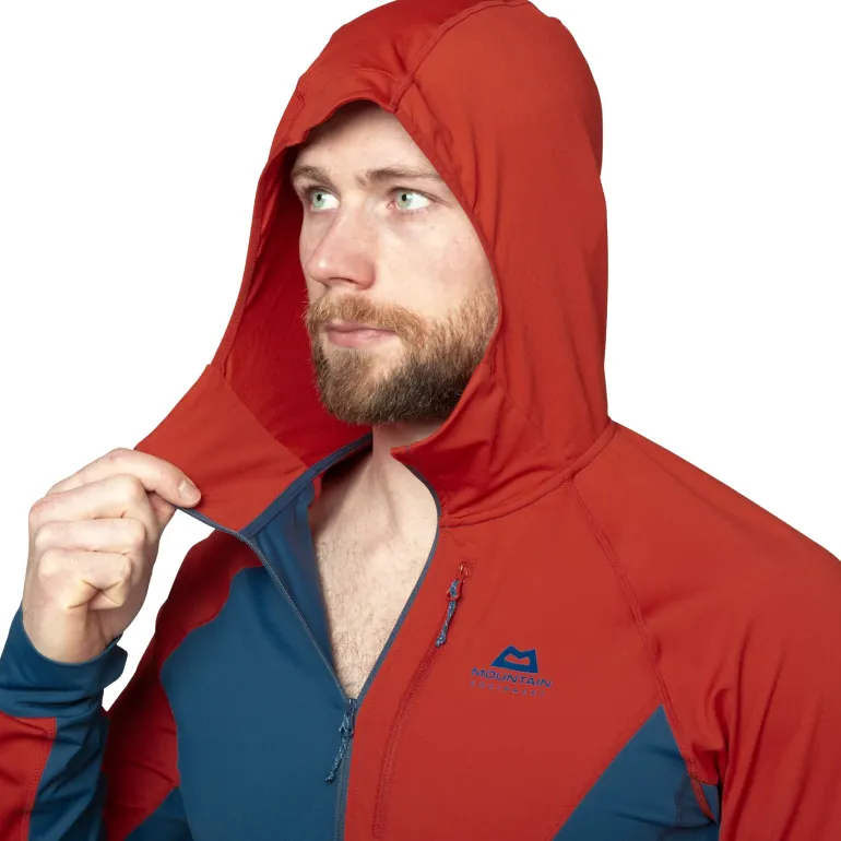 Mountain Equipment Mens Aiguille Hooded Top - Dusk-Red Rock