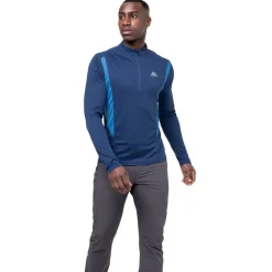 Mountain Equipment Mens Ignis LS Zip Tee - Admiral-Atlantic
