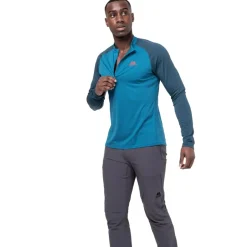 Mountain Equipment Mens Nava LS Zip T - Majolica Blue