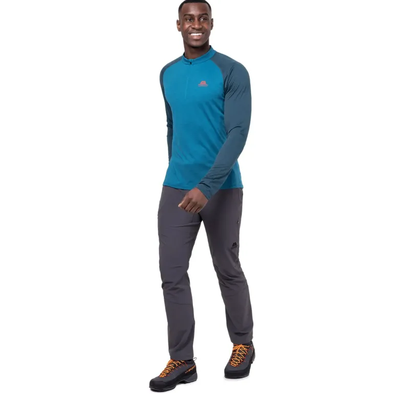 Mountain Equipment Mens Nava LS Zip T - Mykonos-Majolica