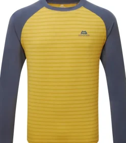 Mountain Equipment Mens Redline LS Tee - Acid Stripe-Denim