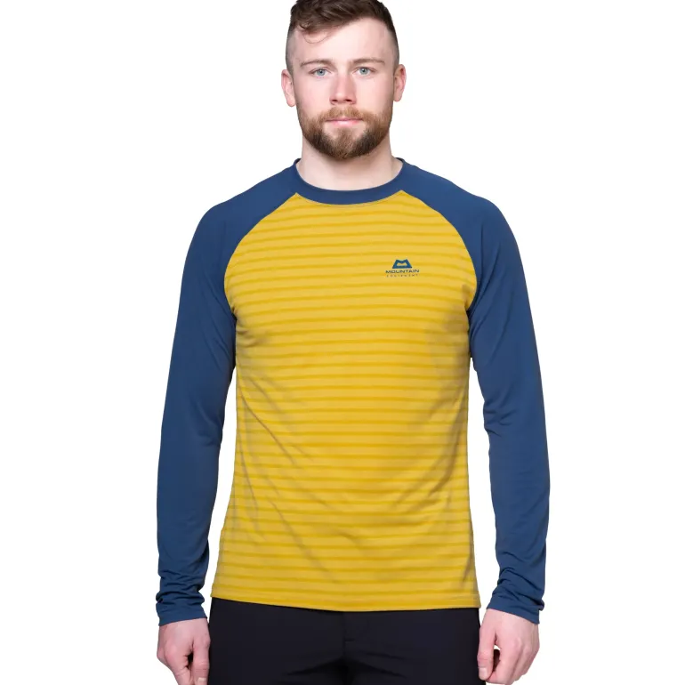 Mountain Equipment Mens Redline LS Tee - Acid Stripe-Denim
