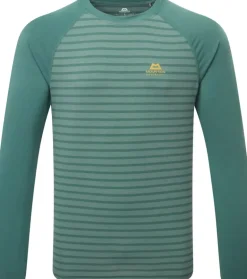 Mountain Equipment Mens Redline LS Tee - Fern Stripe-Fern