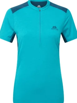 Mountain Equipment Womens Nava SS Zip T - Topaz-Majolica