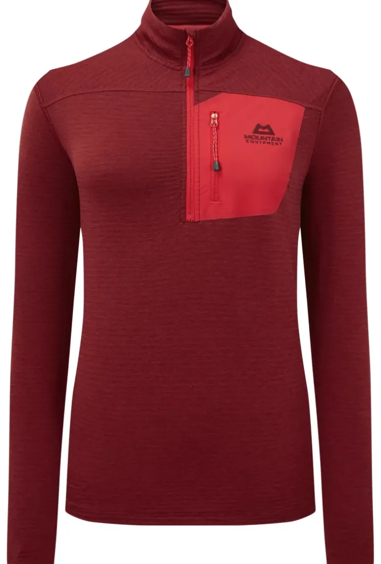 Mountain Equipment Womens Lumiko Zip T - Rhubarb-Capsicum