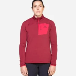 Mountain Equipment Womens Lumiko Zip T - Rhubarb-Capsicum