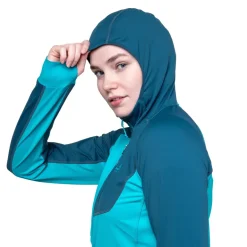 Mountain Equipment Womens Aiguille Hooded Top - Topaz-Majolica