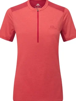 Mountain Equipment Womens Nava SS Zip T - Hibiscus-Capsicum