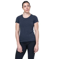 Mountain Equipment Womens Groundup Stripe Tee - Cosmos Stripe