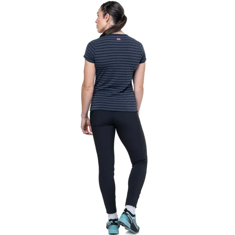 Mountain Equipment Womens Groundup Stripe Tee - Bluefin Stripe