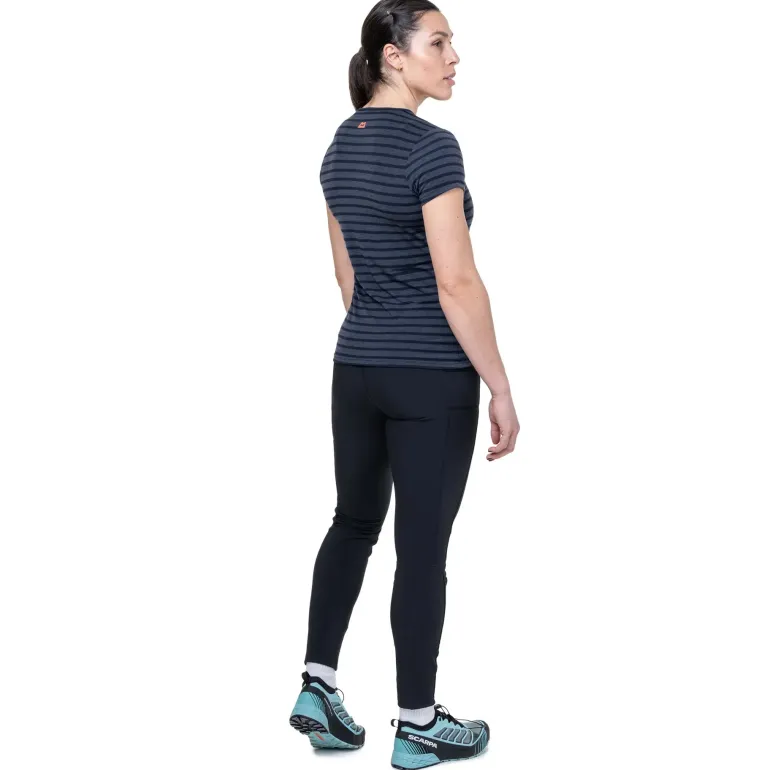 Mountain Equipment Womens Groundup Stripe Tee - Bluefin Stripe