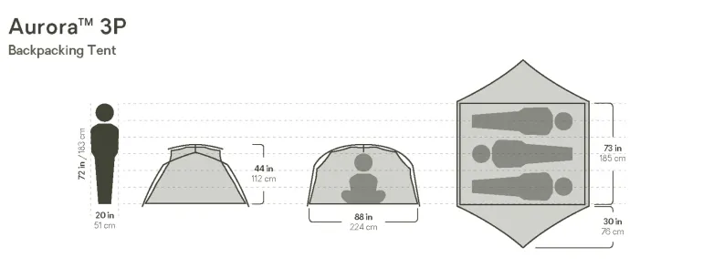 NEMO Aurora Ridge 3P Tent and Footprint