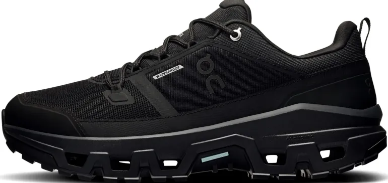 ON Mens Cloudrock Low Waterproof Shoes - Black-Black