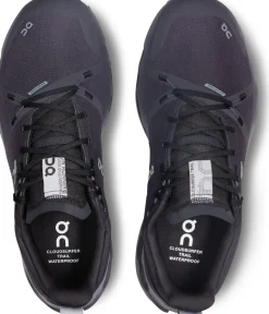 ON Mens Cloudsurfer Trail Waterproof Shoes - Black-Eclipse